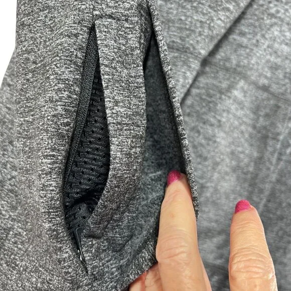 01.Algo Performance Gray Heather Hoodie Pullover Sweatshirt Zip Pocket Med - Picture 5 of 12